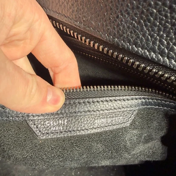 Celine Mini Luggage Drummed Leather Black Tote - Picture 11 of 16